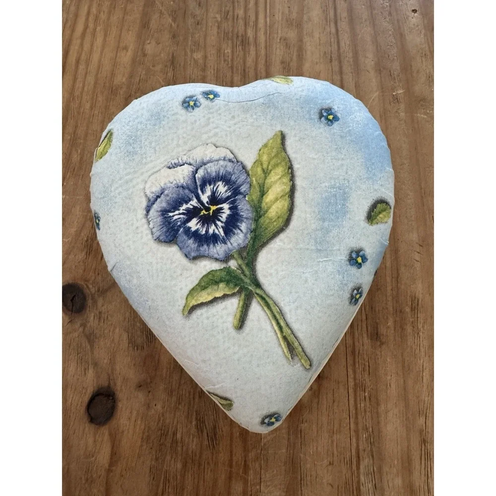 Vintage Ideal Home Range Heart Shaped Papier Mache Floral Trinket Box Czech